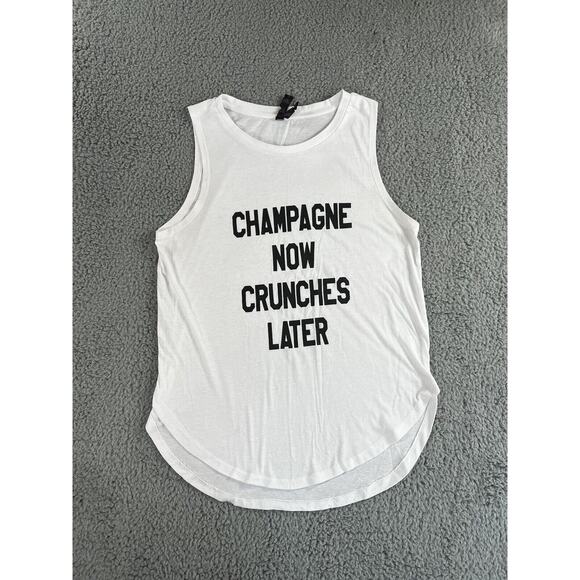 Betsey Johnson Tops - Betsey Johnson Shirt Womens Small Sleeveless Champagne Now Crunches Later Tank